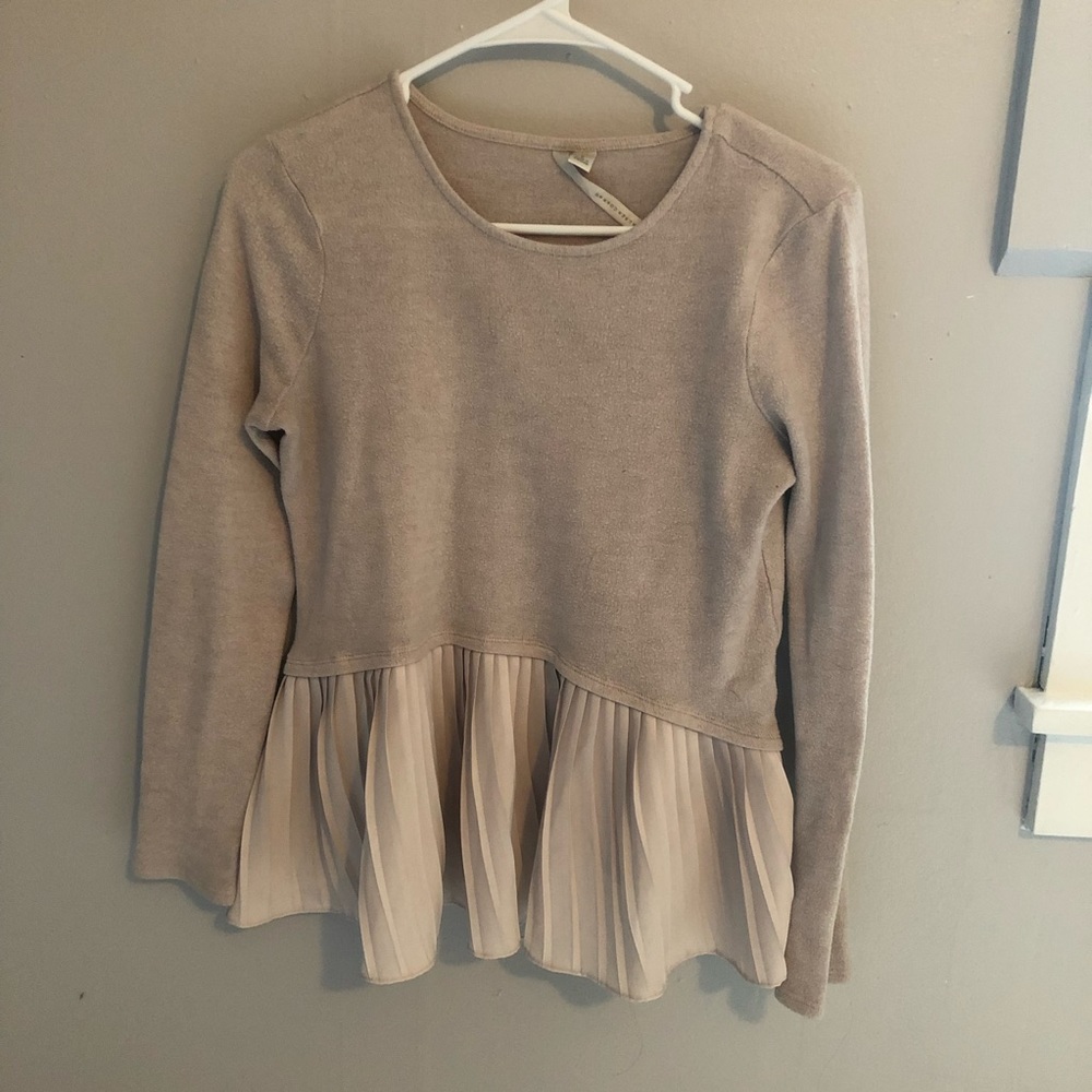 Ivory Baby Doll Sweater Top-LC Lauren Conrad-S